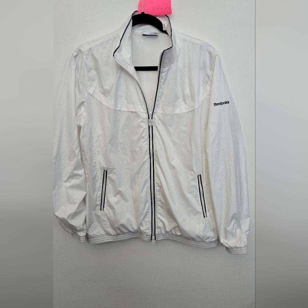 🥊Reebok Classic White Zip-Up Jacket